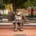 bronze statue of cocky