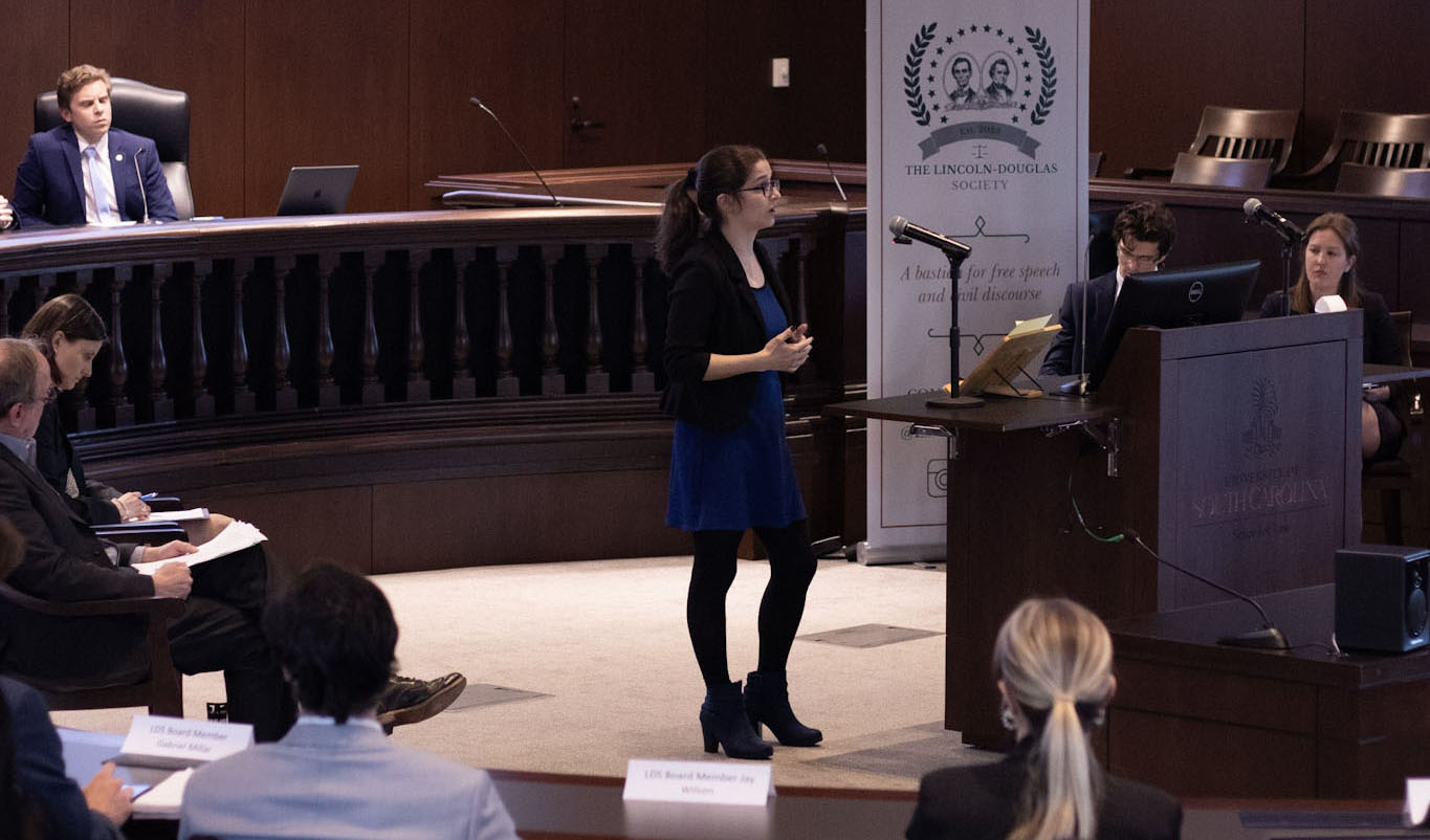 Photo of student-organized debate