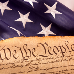 US flag and constitution
