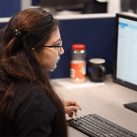 photo of student working on computer