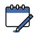 Icon of a notebook and pen