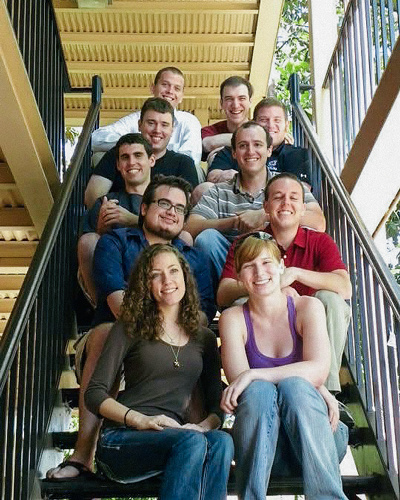 Group of students sitting on stairs