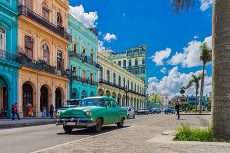 City streets in Cuba