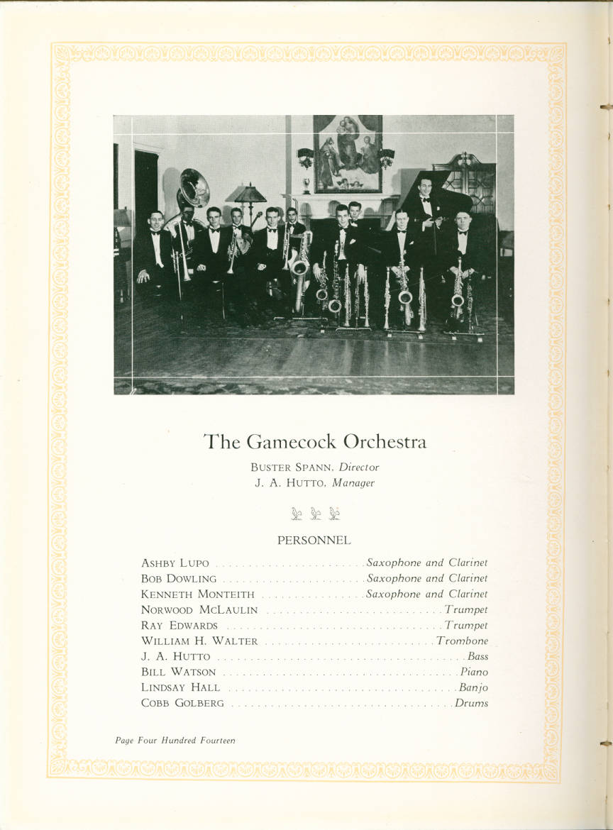 Gamecock orchestra 1929 Gamecock orchestra 1929