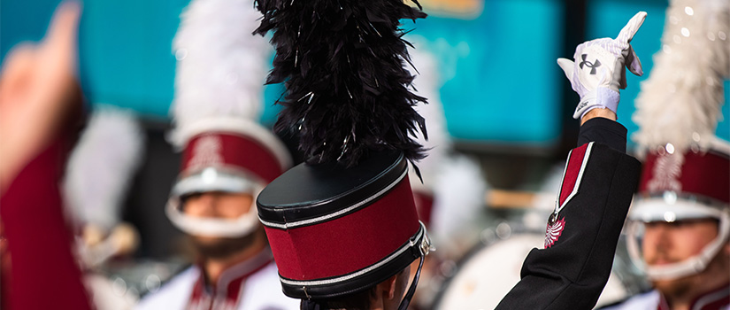 USC Marching Band in Rockefeller Center during the Today Show