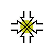 Arrows coming to a point of convergence