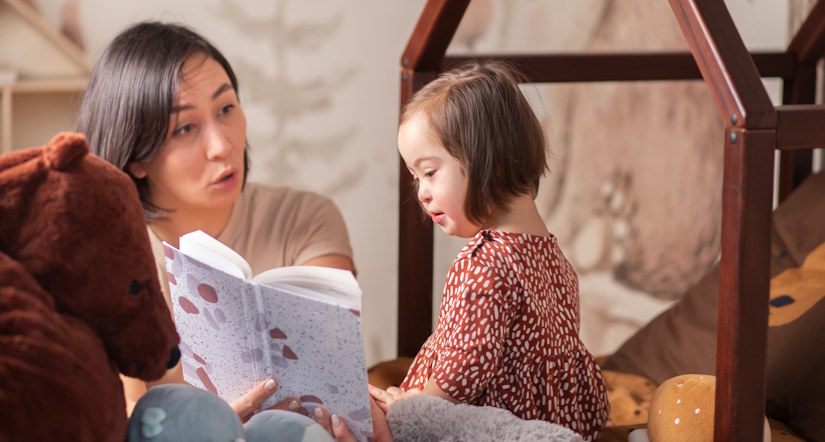 mother reading to child