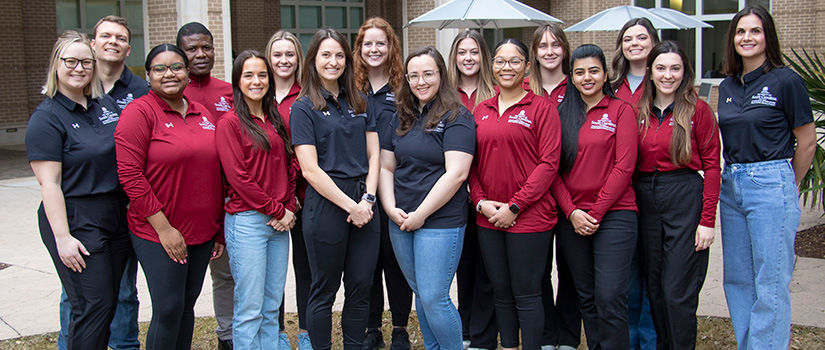 View from above a group of Public Health students 