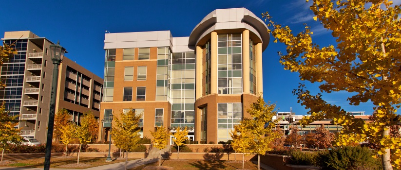 Front view of the Arnold School of Public Health Discover 1 building