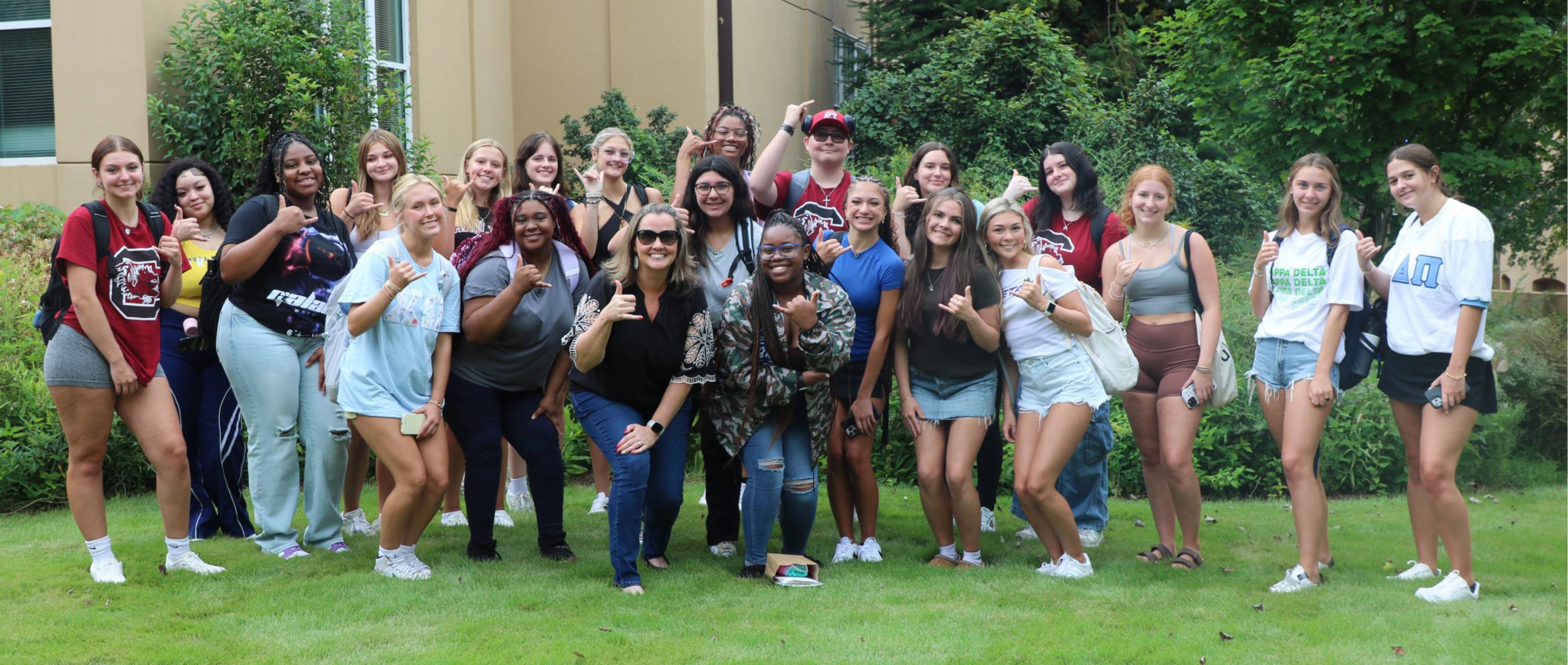 Students outside Hamilton College.