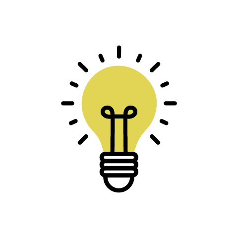 Illustration of a glowing light bulb.