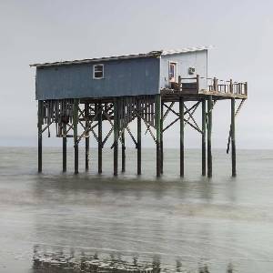 damaged beach house