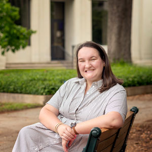 woman sitting on a bench 