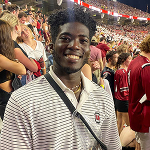 Tyson Ansani at a football game at Williams-Brice Stadium.